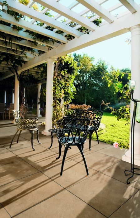 Outdoor Patio With Wrought Iron Dining Set